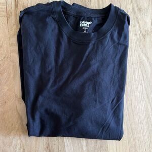 LANDS' END Medium Super-T Long Sleeve Shirt Black Cotton classic basics everyday